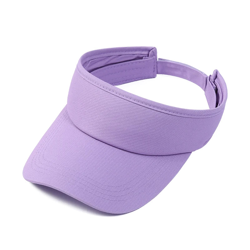 Summer Sun Hats Men Women Cotton Adjustable Visor UV Protection Top Empty Solid Sport Tennis Golf Running Sunscreen Baseball Cap