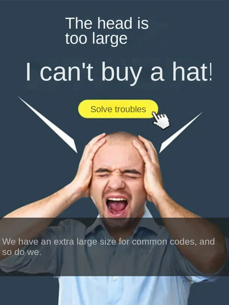 Big Head plus Size XXL Baseball Cap Men Women Oversize High Crown Adjustable Fashion Trucker 56-60Cm 61-65Cm Hats