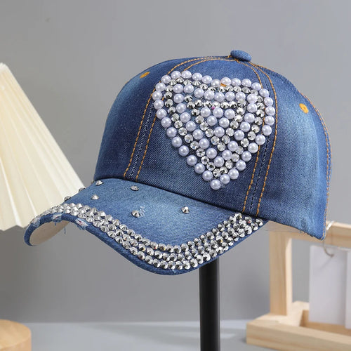 A Shiny Rhinestone Baseball Cap for Women Adjustable Comfy Fashion Outdoor