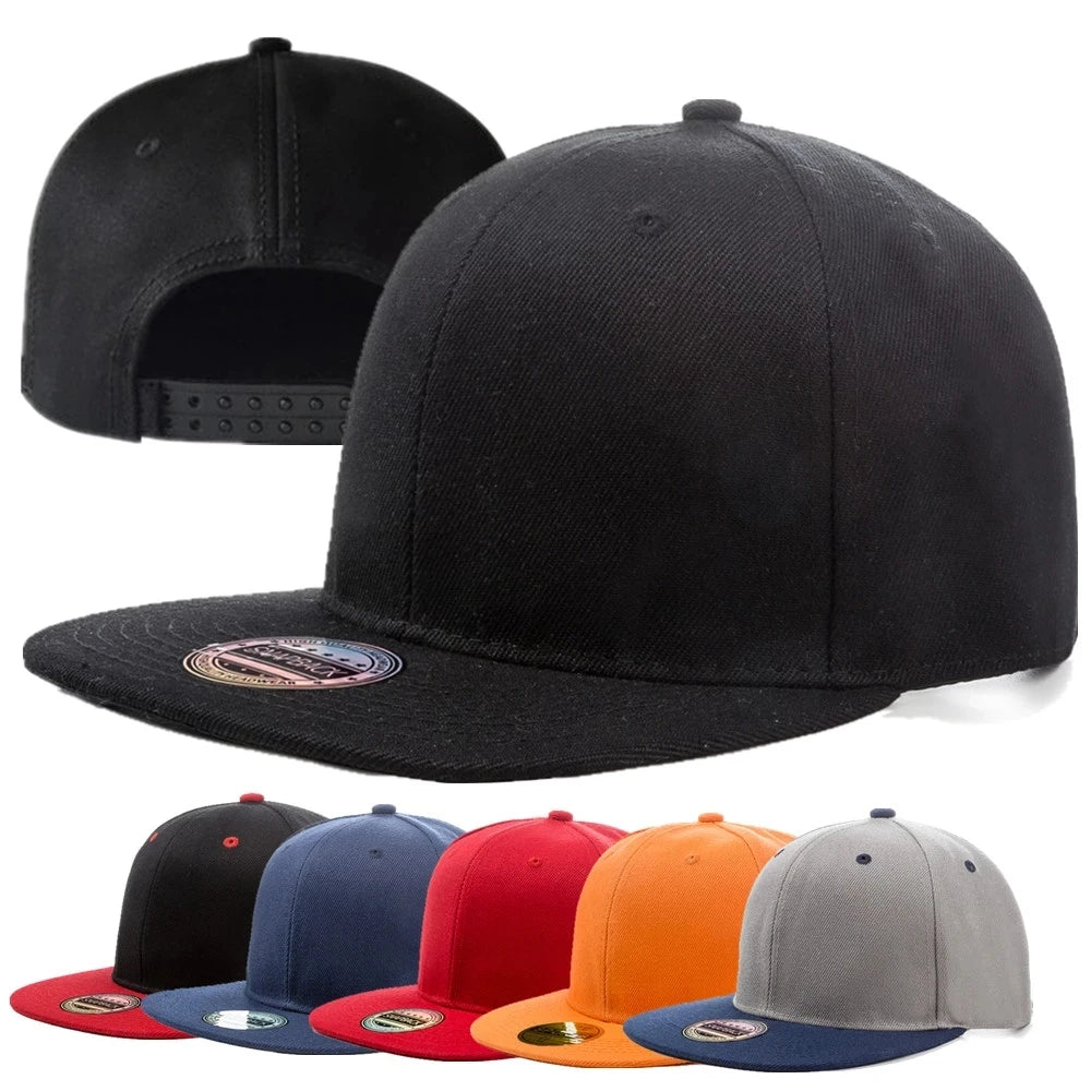 Fashion Unisex Baseball Cap Men Women Hip-Hop Flat-Brimmed Cap Outdoor Snapback Hat Flat Brim Trendy Leisure Adjustable Sun Hats