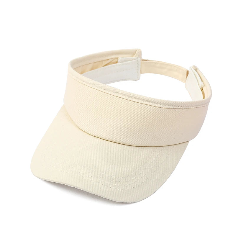 Summer Sun Hats Men Women Cotton Adjustable Visor UV Protection Top Empty Solid Sport Tennis Golf Running Sunscreen Baseball Cap