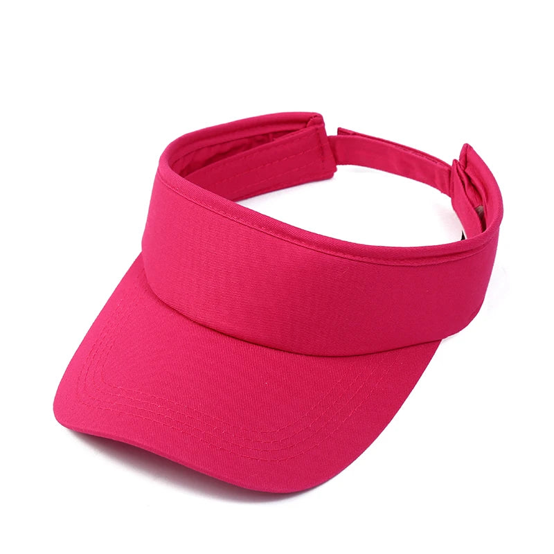 Summer Sun Hats Men Women Cotton Adjustable Visor UV Protection Top Empty Solid Sport Tennis Golf Running Sunscreen Baseball Cap