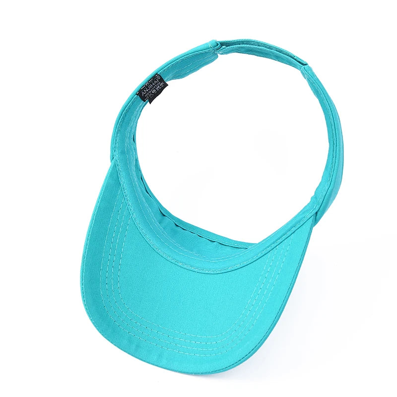 Summer Sun Hats Men Women Cotton Adjustable Visor UV Protection Top Empty Solid Sport Tennis Golf Running Sunscreen Baseball Cap